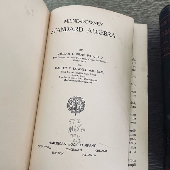 Antique Vintage 1920s Math Algebra Textbooks Lot of 5 - Picture 4 of 15